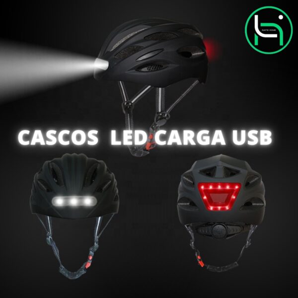 Casco Ciclista Negro - Carga USB