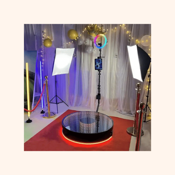 Plataforma giratoria 360 Photobooth 100 cm Glass light pro - Imagen 2