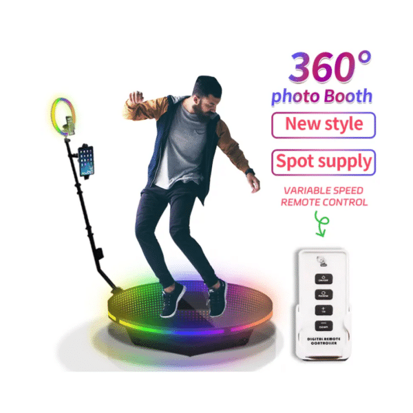 Plataforma giratoria 360 Photobooth 100 cm Glass light pro - Imagen 4