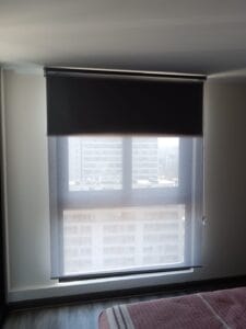 Cortina Blackout doble tela Gris Cortinas Roller y decoración del Hogar